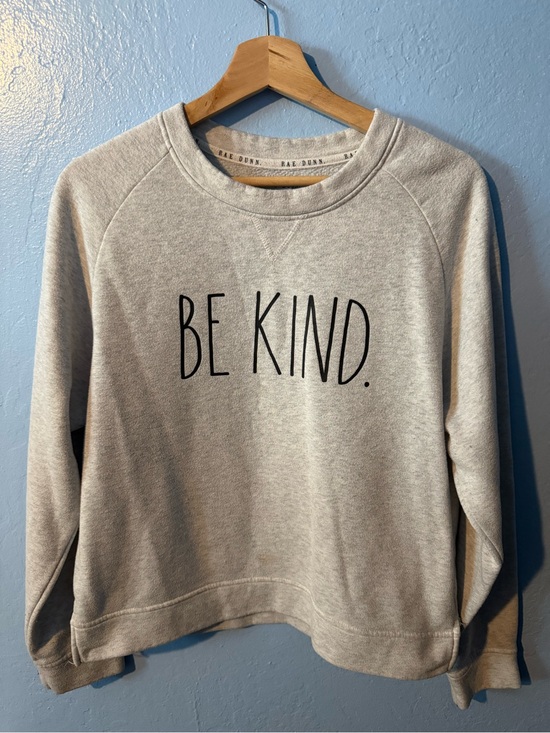 Rae Dunn Tops - Rae Dunn Light Gray Sweatshirt with "Be Kind." Print